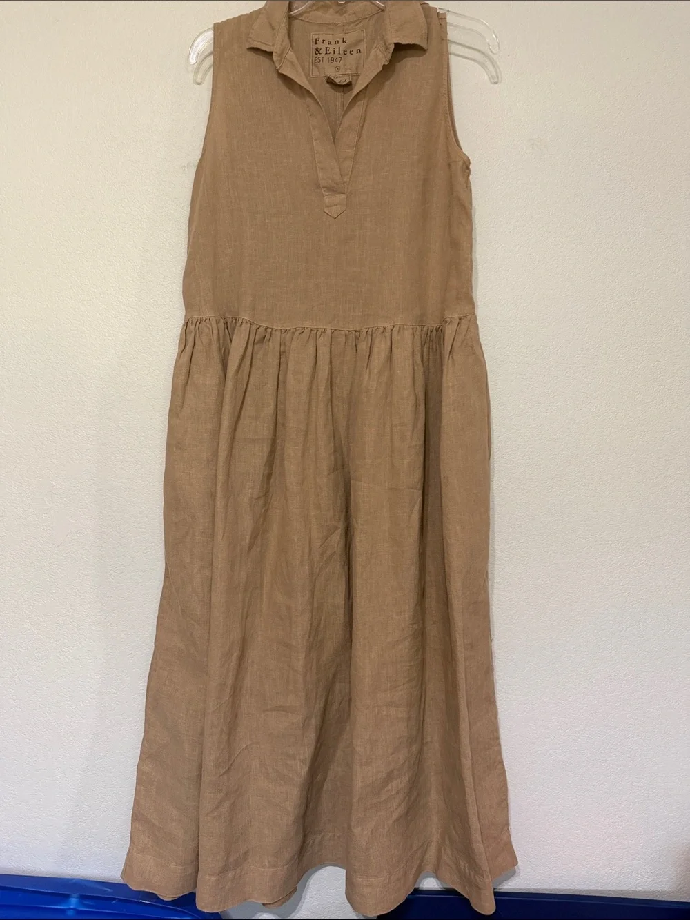 NWOT Frank & Eileen Daphne Popover Sleeveless Linen Shirtdress